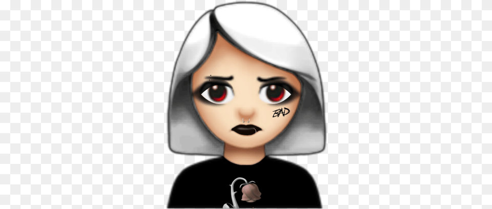 Emoji Aesthetic Grunge Edgy Trippy Rot Gothic Grunge Aesthetic Goth Girl, Hat, Clothing, Cap, Person Free Png