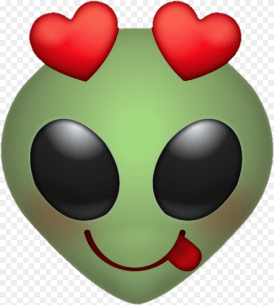 Emoji Alien Love Green Eyes Illustration, Balloon, Heart Png Image