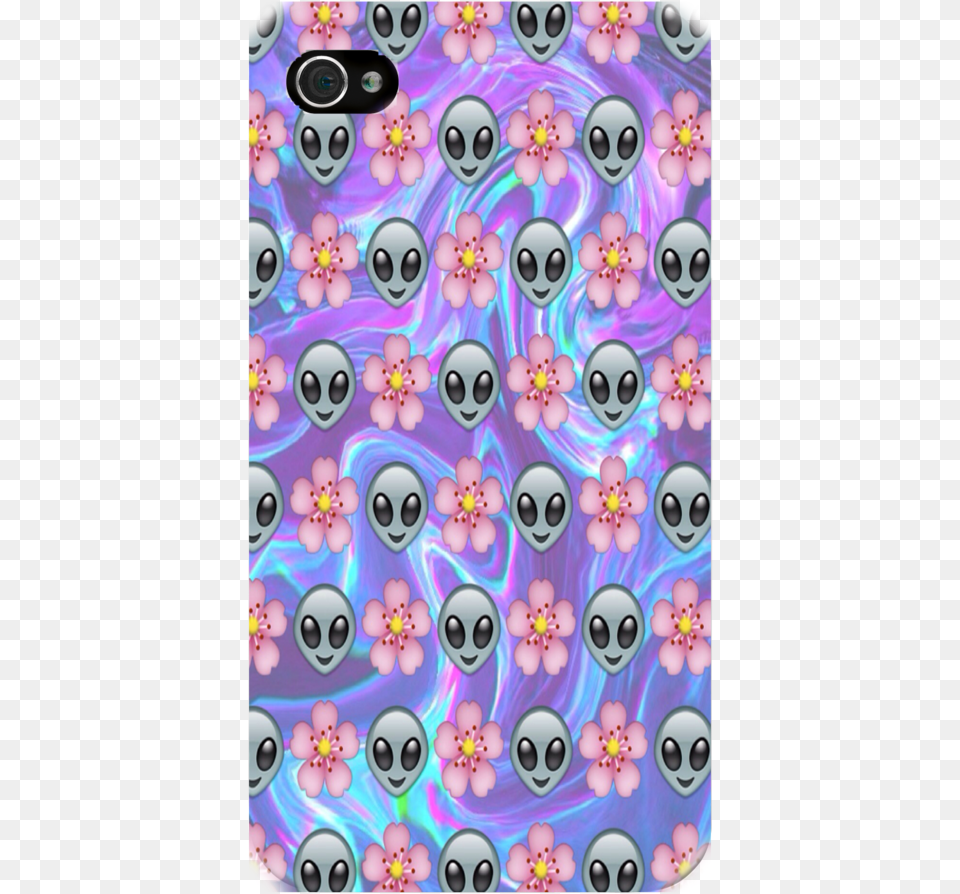 Emoji Aliens N Flowers Iphone Ipod Or Galaxy Case Cartoon, Pattern, Accessories, Art, Floral Design Png