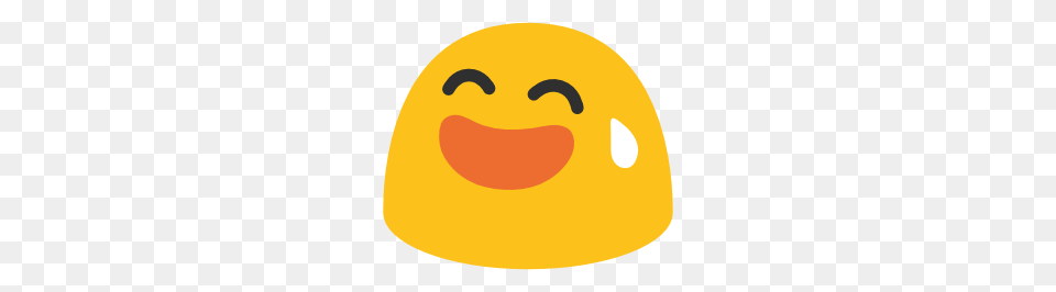 Emoji Android Smiling Face With Open Mouth And Cold Sweat, Cap, Clothing, Hat, Hardhat Png