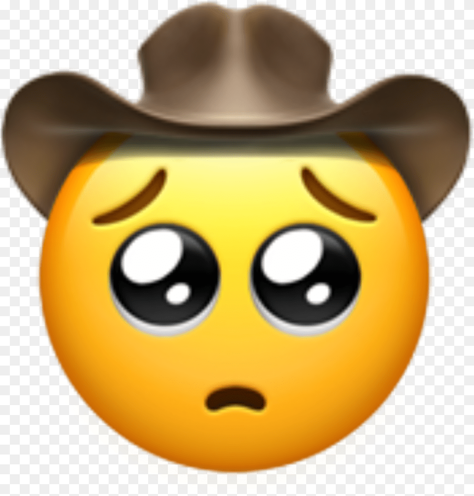 Emoji Appleemoji Sad Cowboy Yeehaw Broken Heart Hurt Emoji, Clothing, Hat Png