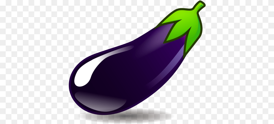 Emoji Aubergine 2 Emoji Eggplant Transparent, Food, Produce, Plant, Vegetable Png Image