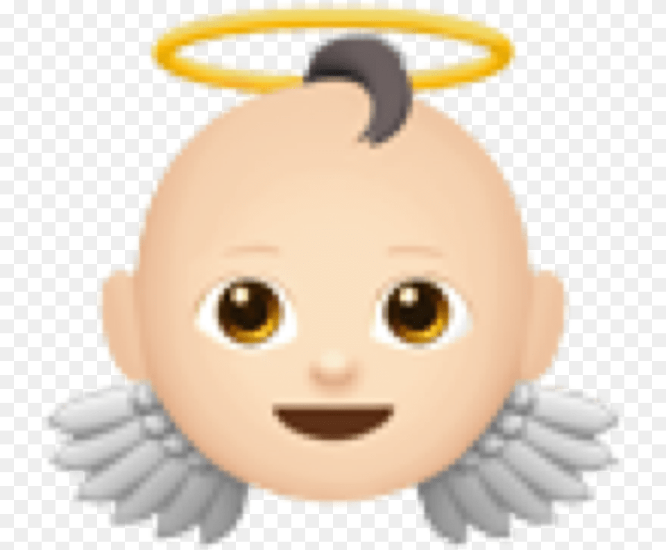 Emoji Baby Angel Picsart Ios Iphone Happy, Person, Toy Free Png Download