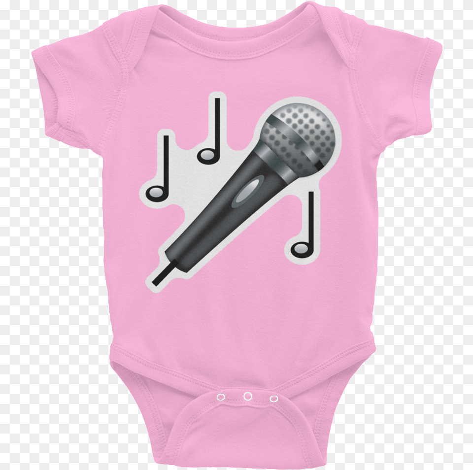Emoji Baby Short Sleeve One Piece Mic Emoji, Clothing, Electrical Device, Microphone, T-shirt Png Image