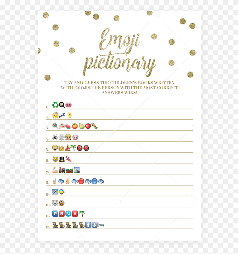 Emoji Baby Shower Game, Page, Text Png Image