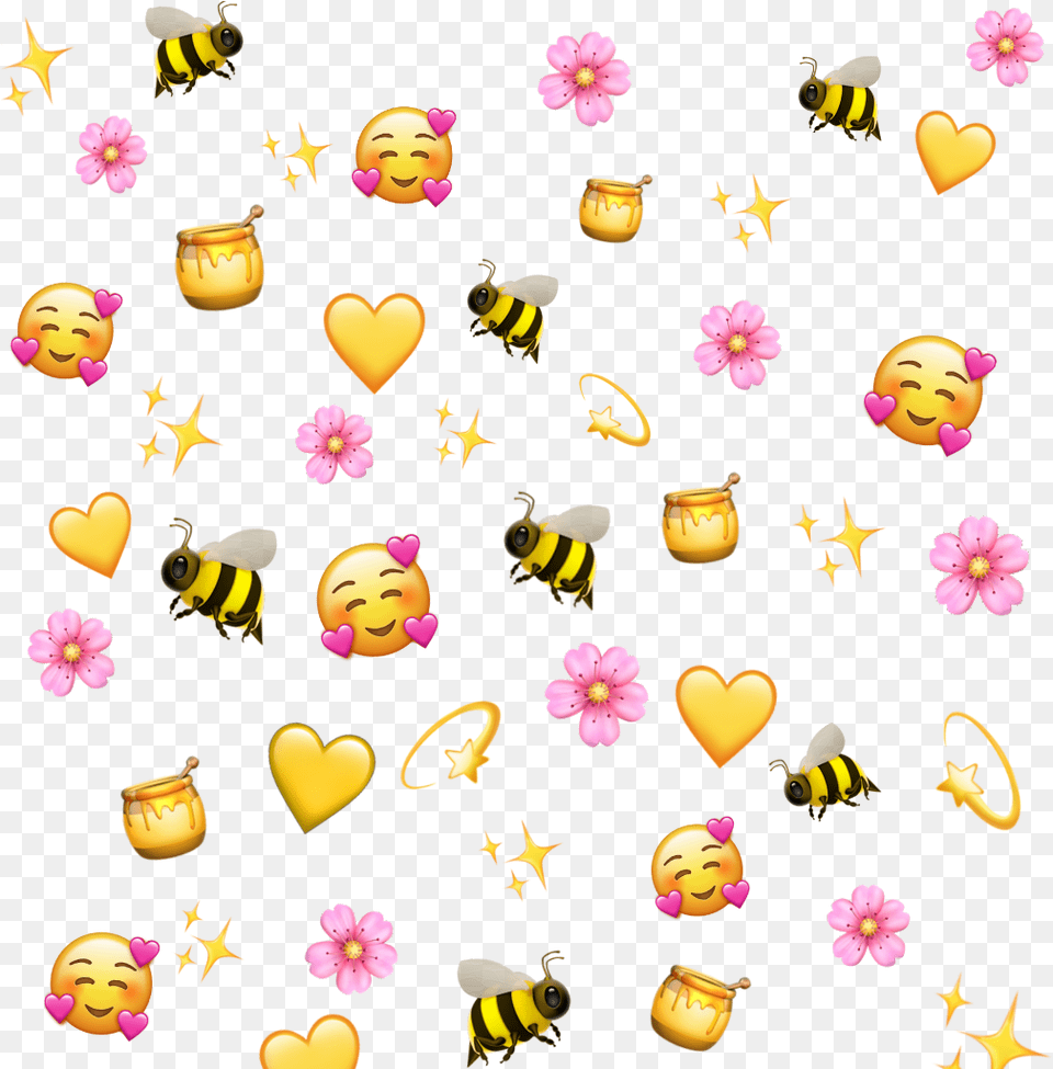 Emoji Background Honey Bee Emojiface Emojistickers Honey Emoji Background, Animal, Fish, Sea Life, Candle Free Transparent Png