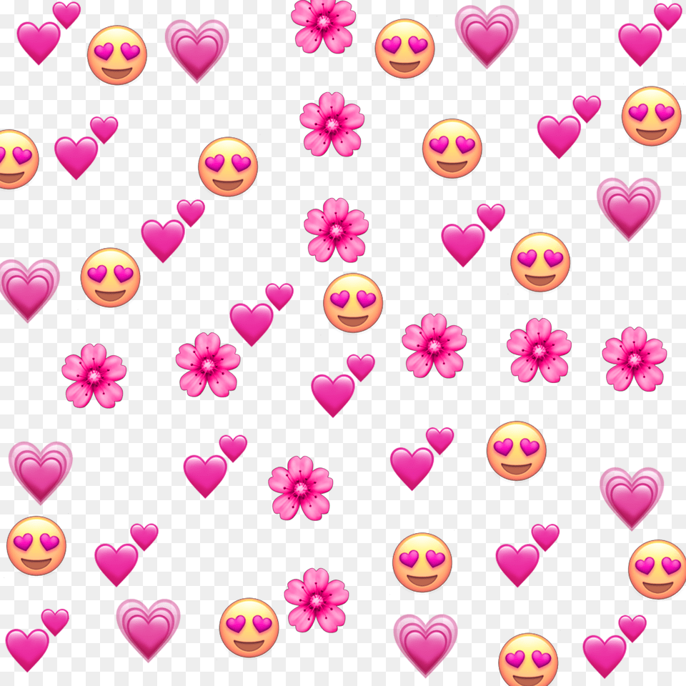 Emoji Background Pink Heart, Purple Free Png Download