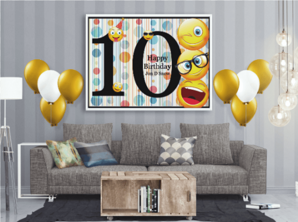 Emoji Birthday Banner Emoji Birthday Theme Personalized Birthday, Architecture, Room, Balloon, Building Png