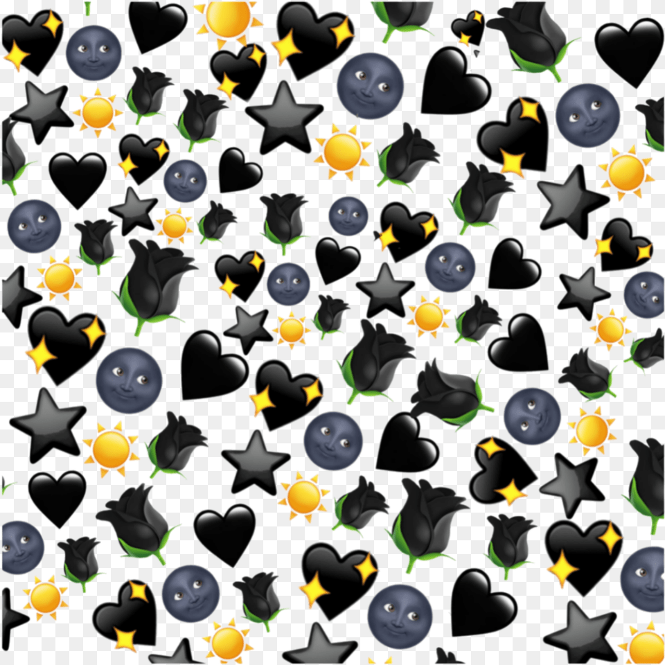 Emoji Black Emojis Emojibackground Blackemoji Emoji Background Picsart Black, Confetti, Paper, Pattern Free Transparent Png