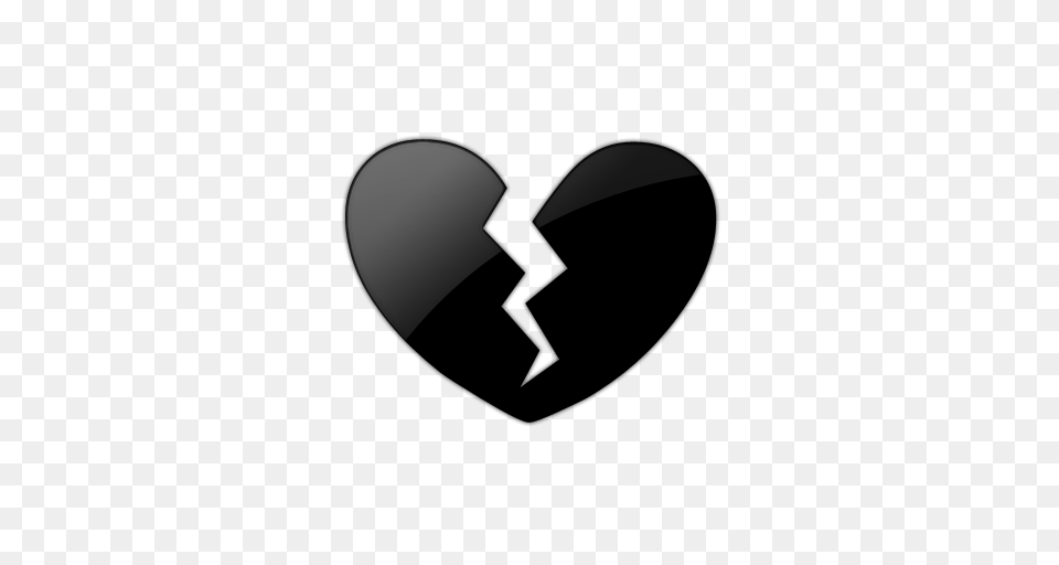 Emoji Black Heart Broken, Silhouette, Stencil, Clothing, Glove Free Png Download