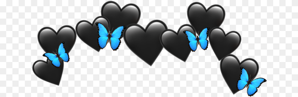 Emoji Black Hearts Butterflies Crown Freetoedit Heart, Appliance, Ceiling Fan, Device, Electrical Device Png