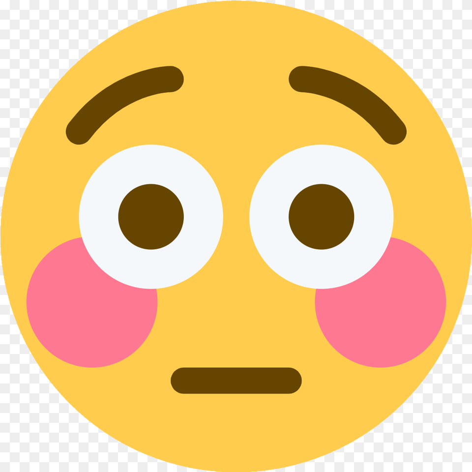 Emoji Blushing Flushing Face Sticker Flushed Emoji Twitter, Astronomy, Moon, Nature, Night Free Png Download