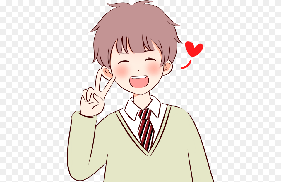 Emoji Boy Freetoedit Anime Boys, Person, Face, Head, Book Free Png