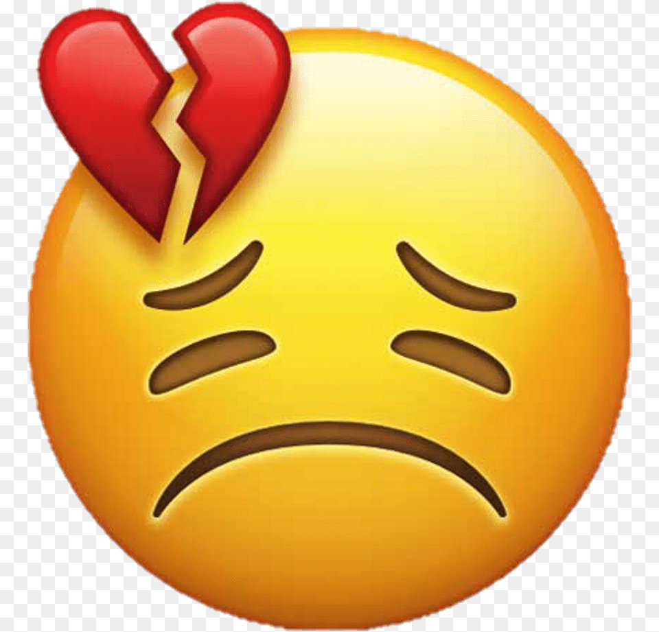 Emoji Broken Heart Love Smiley Sad Emoji With Heart Broken, Animal, Beak, Bird Png Image