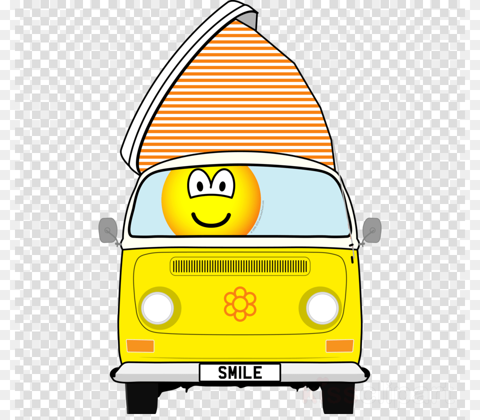 Emoji Campervan Clipart Emoticon Smiley Campervan, Caravan, Transportation, Van, Vehicle Png