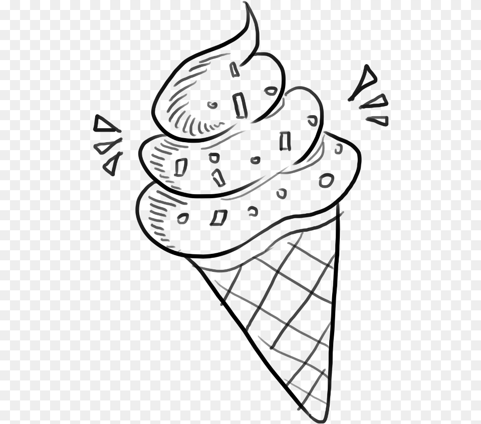 Emoji Cecream Line Drawing Freetoedit Doodle Ice Cream, Gray Free Png Download