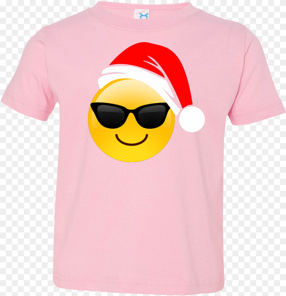 Emoji Christmas Shirt Cool Sunglasses Santa Hat Family Sunglasses Cool Emoji Magnet Decal Perfect For Car, Accessories, Clothing, T-shirt, Face Free Png Download