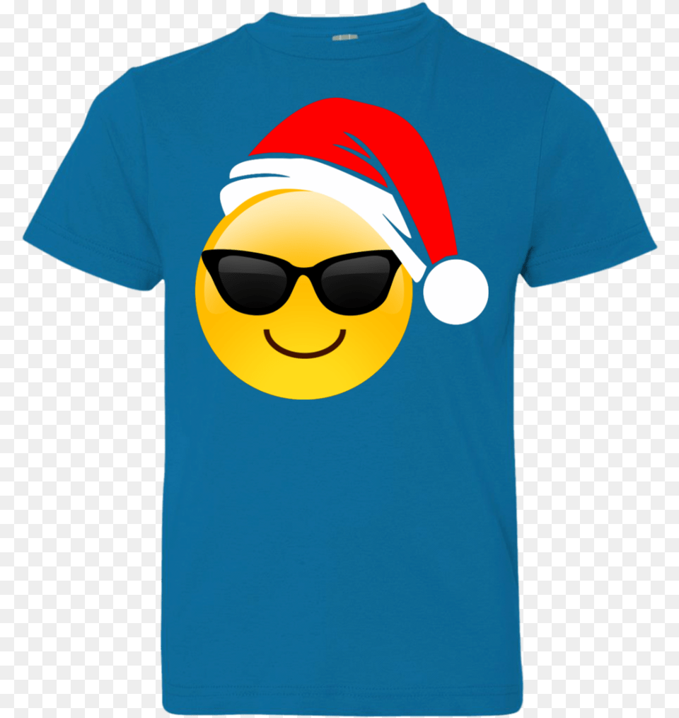 Emoji Christmas Shirt Cool Sunglasses Santa Hat Family T Shirt, Accessories, Clothing, T-shirt, Face Free Png