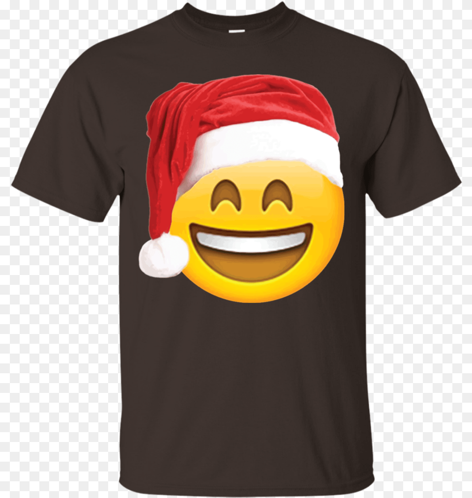 Emoji Christmas Shirt Smiley Face Santa Hat Family T Shirt, Clothing, T-shirt Png Image