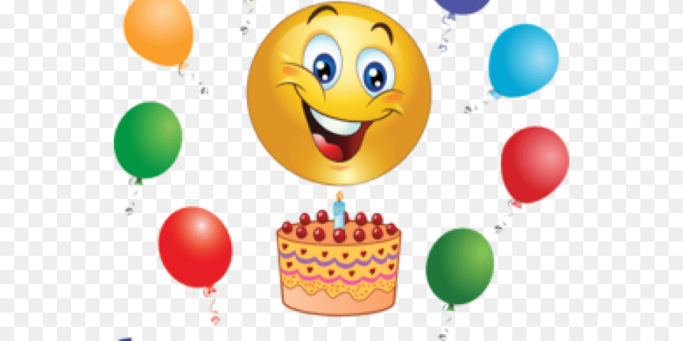 Emoji Clipart Celebration Smiley Happy Birthday Emoji, Balloon, People, Person, Birthday Cake Free Png