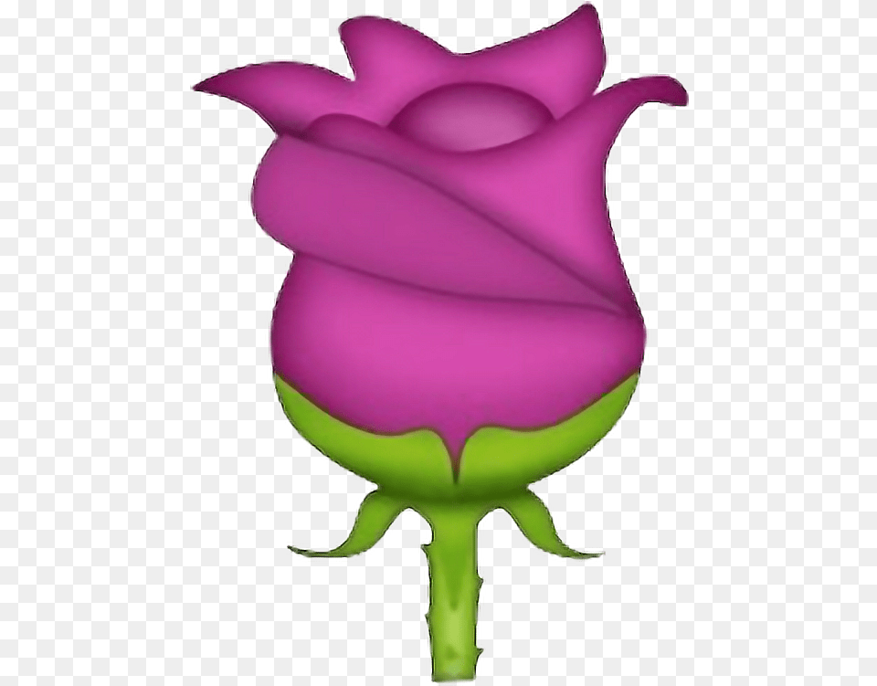 Emoji Clipart Rose Black Rose Emoji, Flower, Plant, Purple, Bud Png Image