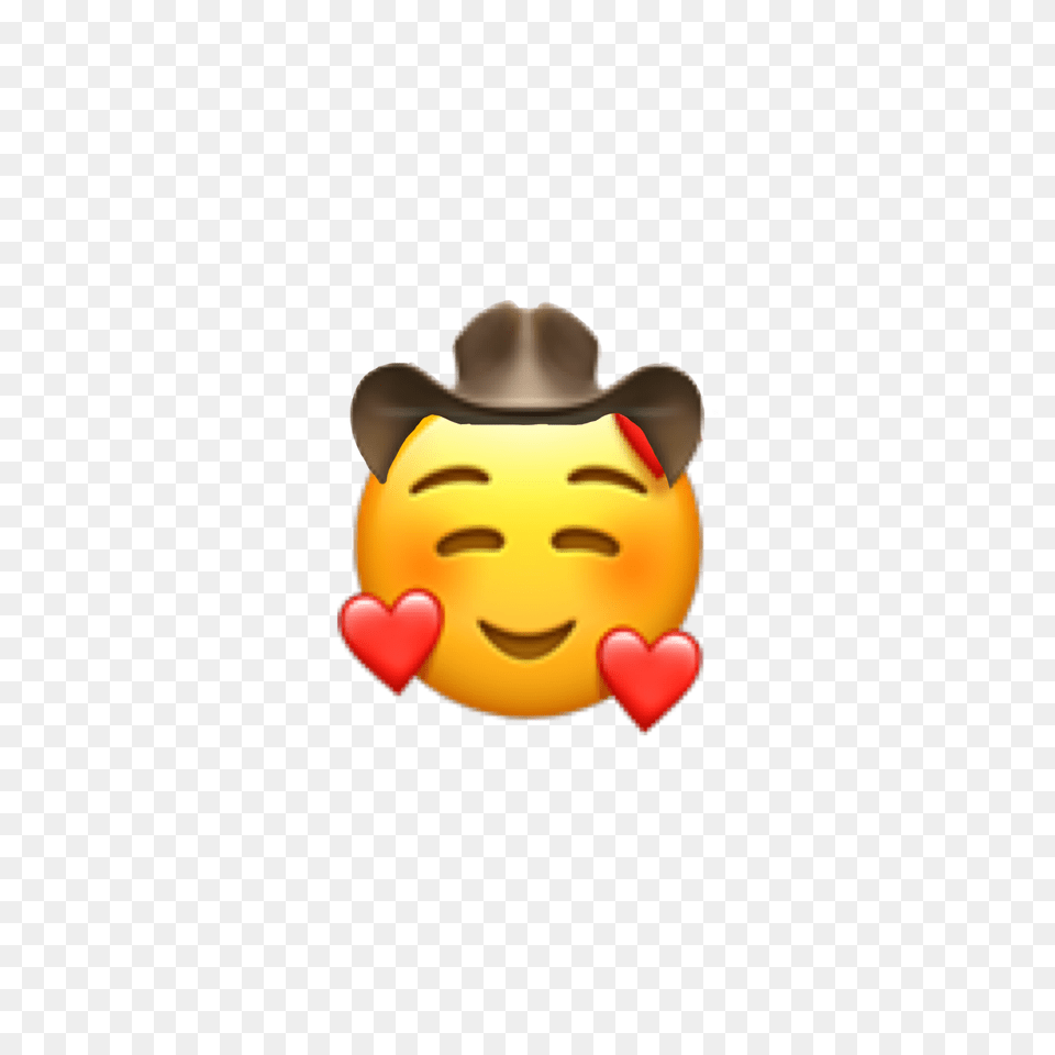 Emoji Cowboy Heart Iphone California Face Heart Emoji, Clothing, Hat, Baby, Head Png Image