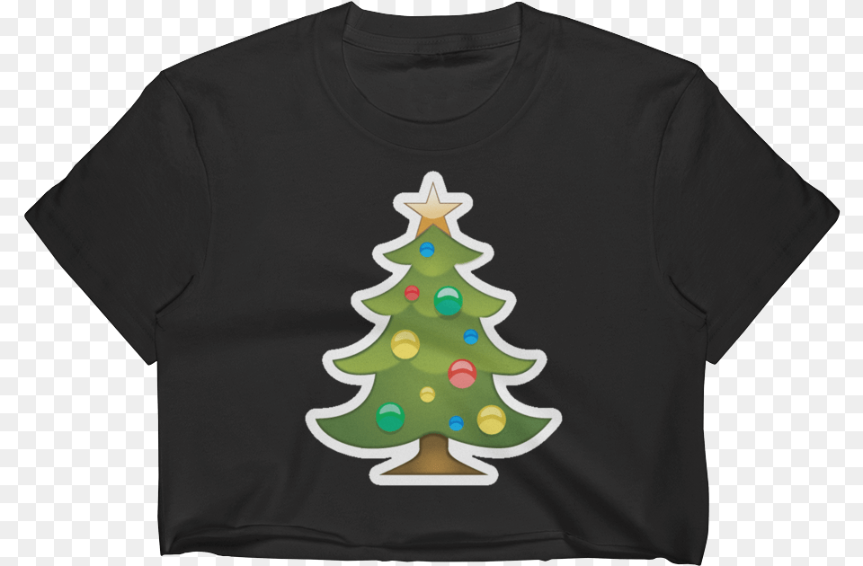 Emoji Crop Top T Shirt Christmas Tree, Clothing, T-shirt, Christmas Decorations, Festival Free Png Download