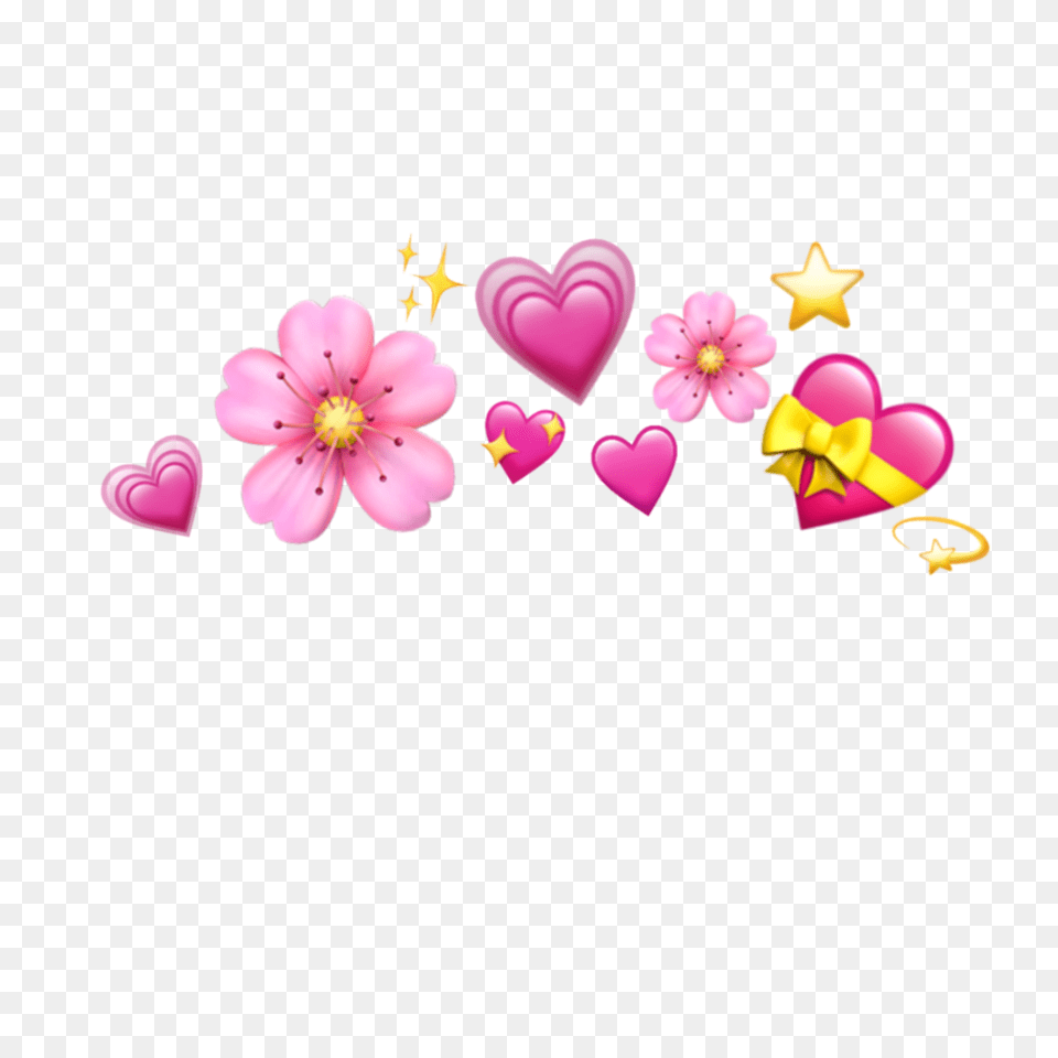 Emoji Crown Hearts Emojis Tumblr Icon Heart Emoji Crown, Flower, Plant, Petal Png