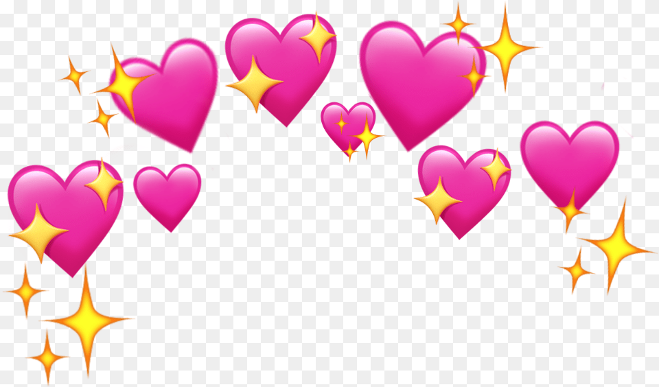 Emoji Crown Pinkheart Heartcrown Aesthetic Stars Heart, Symbol, Purple Free Transparent Png