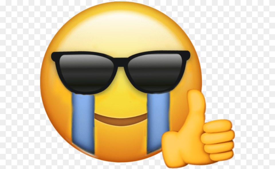 Emoji Cryingemoji Sunglassesemoji Thumbsupemoji Not In Our Street, Body Part, Finger, Hand, Person Free Transparent Png