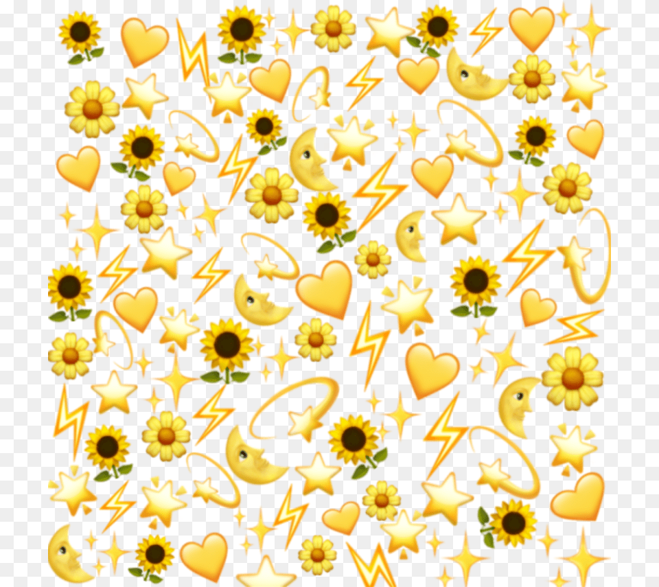 Emoji Date Yellow Heart Emoji Background, Art, Floral Design, Graphics, Pattern Free Png Download