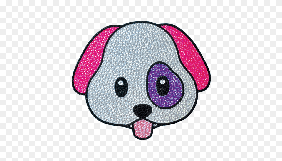 Emoji Dog Rhinestone Sticker Iscream, Applique, Pattern, Home Decor, Embroidery Png Image