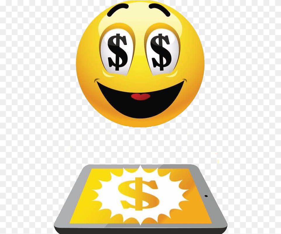 Emoji Dolares Smiley With Dollar Sign Eyes, Logo, Symbol, Text Png Image