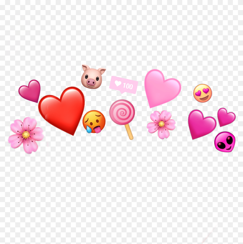 Emoji Emojicrown Crown Heart Red Pink Heart, Food, Sweets, Animal, Mammal Free Png