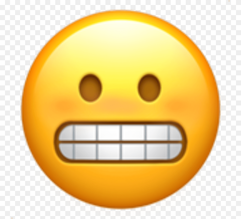 Emoji Emojiface Embarrassed Blush Whoops Oof Grimace Emoji, Sphere, Ball, Football, Soccer Free Png Download