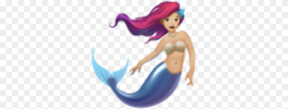 Emoji Emojiface Emojis Cute Aesthetic Multicolor Apple Mermaid Emoji, Baby, Person, Face, Head Free Png Download
