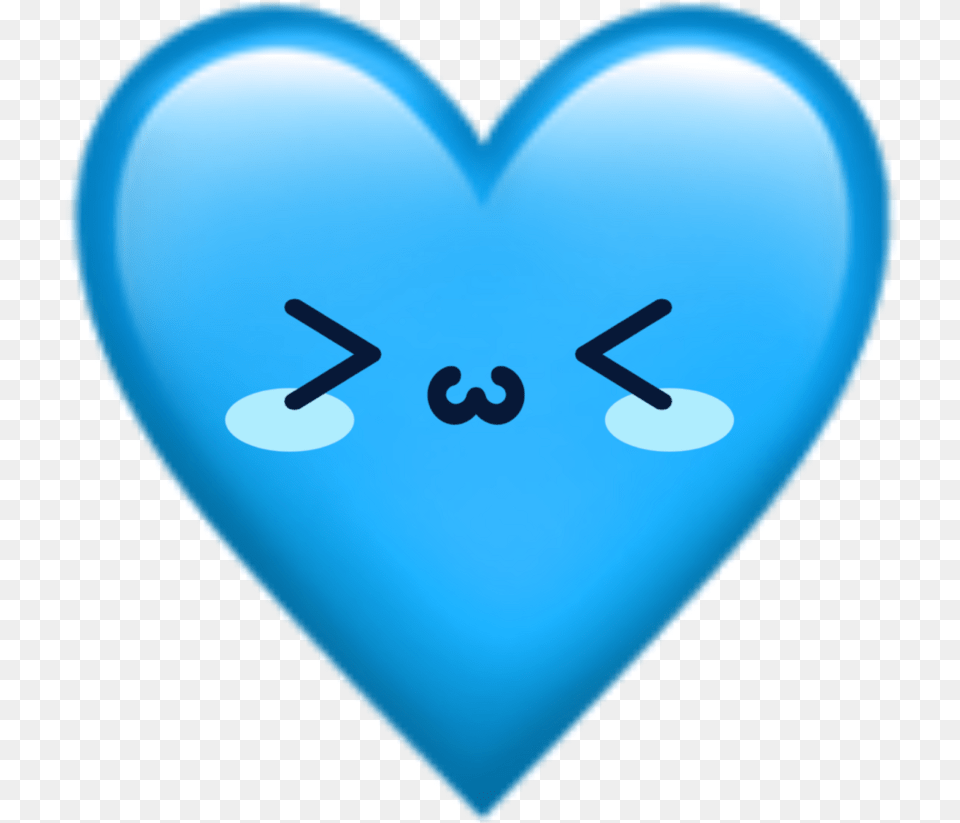 Emoji Emojis Cute Blue Whatsapp Sticker By Nia Cute Stickers Whatsapp, Heart, Balloon, Face, Head Png Image