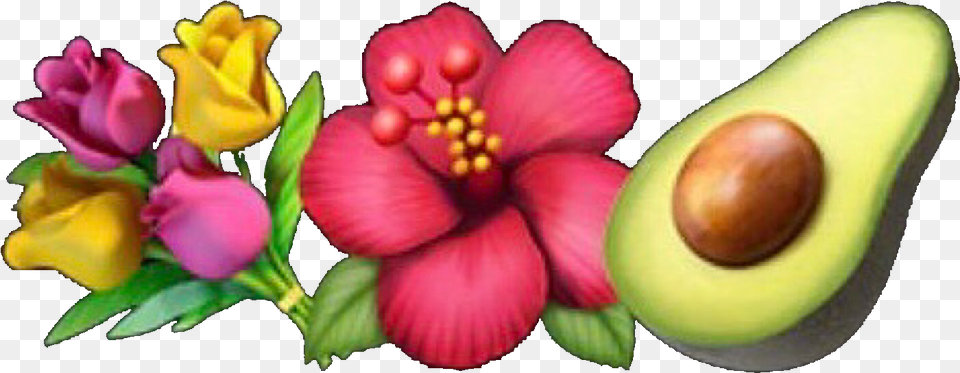 Emoji Emojis Emojicombo Guacamole Flower Flowers Iphone Emoji Flower, Avocado, Food, Fruit, Plant Png Image