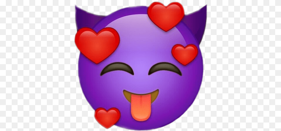 Emoji Emojis Evil Devil Purple Love Devil Emoji, Balloon, Birthday Cake, Cake, Cream Free Png Download