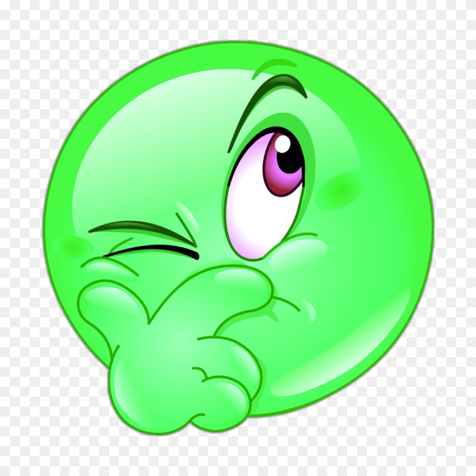 Emoji Emojis Green Slime Happy Thinking, Alien, Face, Head, Person Png Image