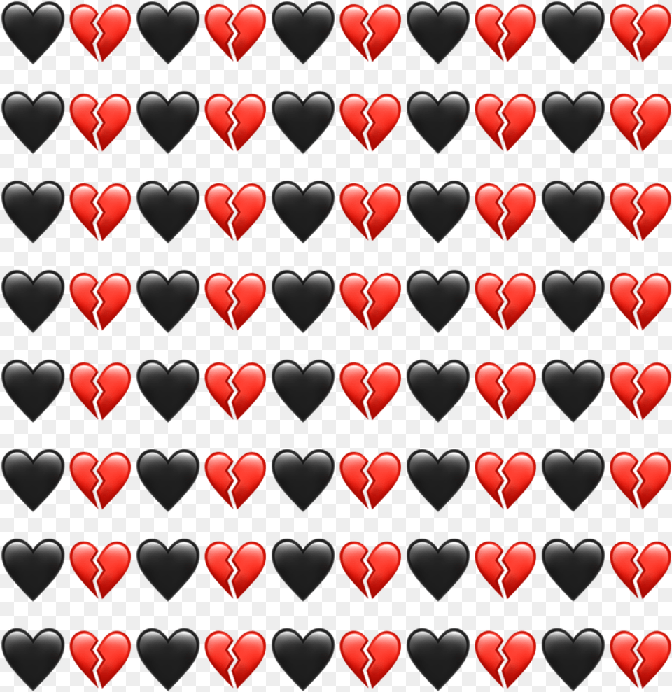 Emoji Emojis Interesting Love Black Red Background Black Broken Hearts Pattern, Heart, Symbol, Food, Ketchup Free Transparent Png
