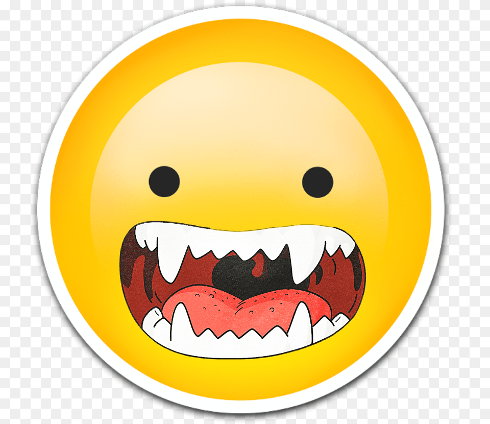Emoji Emojisticker Emojis Grr Vampire Teeth Teething Smiley, Body Part, Mouth, Person, Logo Png Image