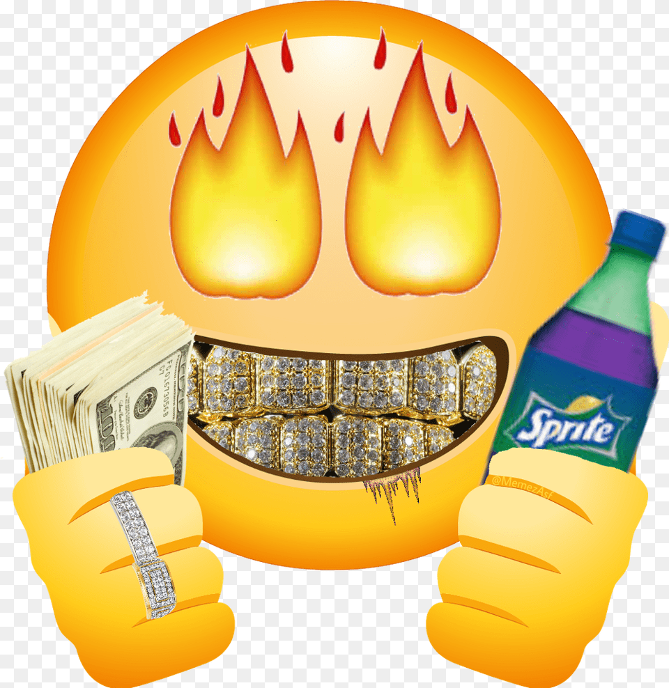 Emoji Emojisticker Lean Dirtysprite Emoji With Gold Grill, Birthday Cake, Bottle, Cake, Cream Free Transparent Png