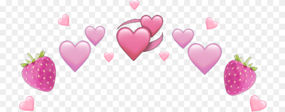 Emoji Emojistickers Emojicrown Stickers Crown Light Pink Heart Emoji, Flower, Petal, Plant, Berry Free Png Download
