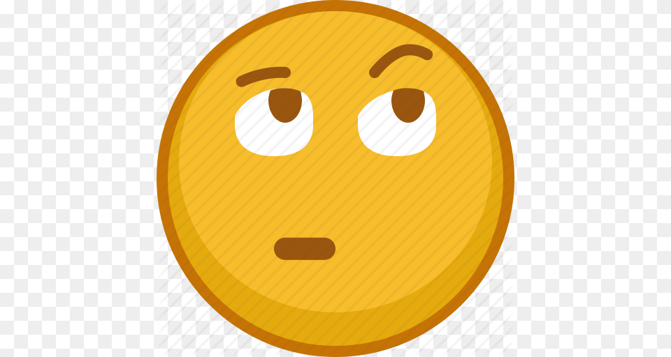 Emoji Emoticon Emotion Smile Surious Think Thinking Icon, Disk, Food, Sweets Free Png Download