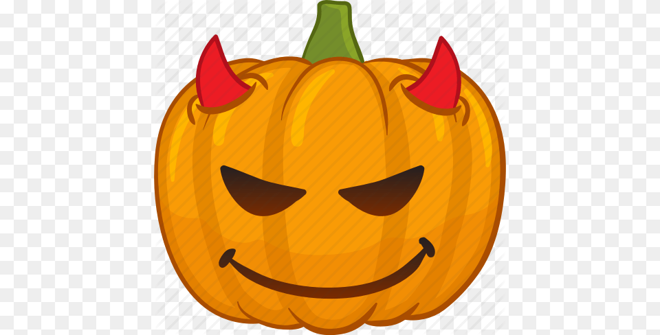 Emoji Emoticon Face Jackolantern Pumpkin Smiley Icon, Food, Plant, Produce, Vegetable Png Image