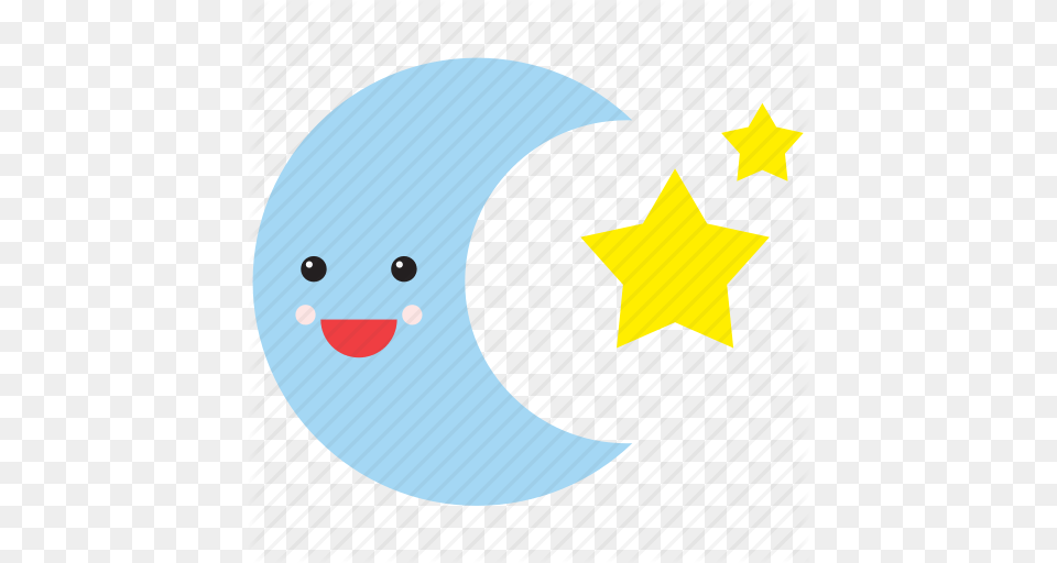 Emoji Emoticon Face Moon Smiley Stars Weather Icon, Nature, Night, Outdoors, Star Symbol Png Image