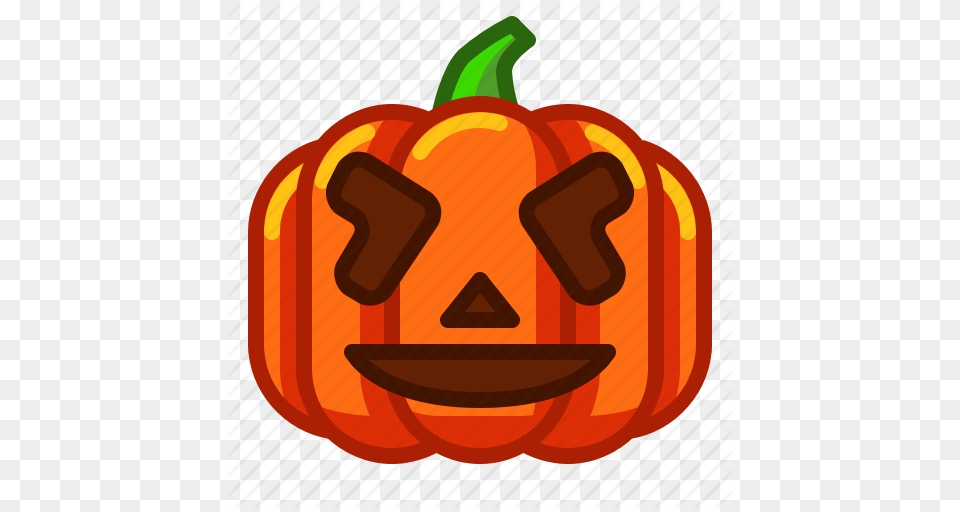 Emoji Emoticon Funny Halloween Lantern Pumpkin Spooky Icon, Food, Plant, Produce, Vegetable Free Png