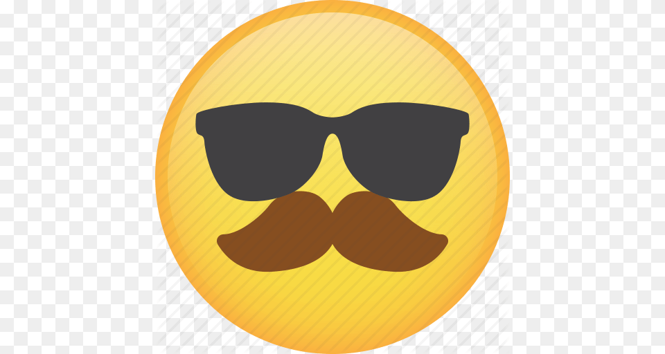 Emoji Emoticon Glasses Mustache Smiley Sunglasses Icon, Face, Head, Person, Accessories Png Image