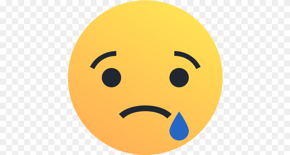 Emoji Emoticon Reaction Sad Tear Icon Sad React Facebook, Astronomy, Moon, Nature, Night Free Png Download